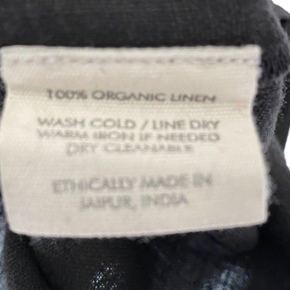 Road To Bohemia Black Linen Pull On Wide Leg High Rise Culottes Cropped Pants - Picture 13 of 14